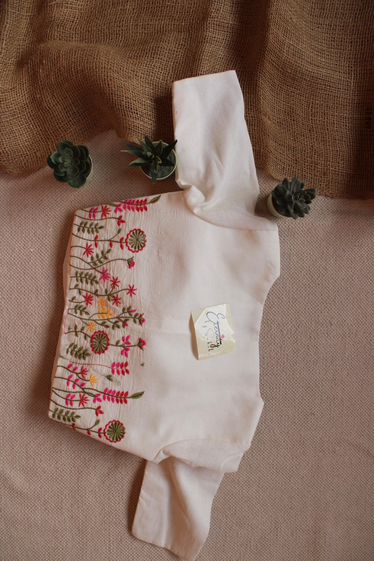 Safed Machine Embroidery Blouse - Eternity by Sakshi