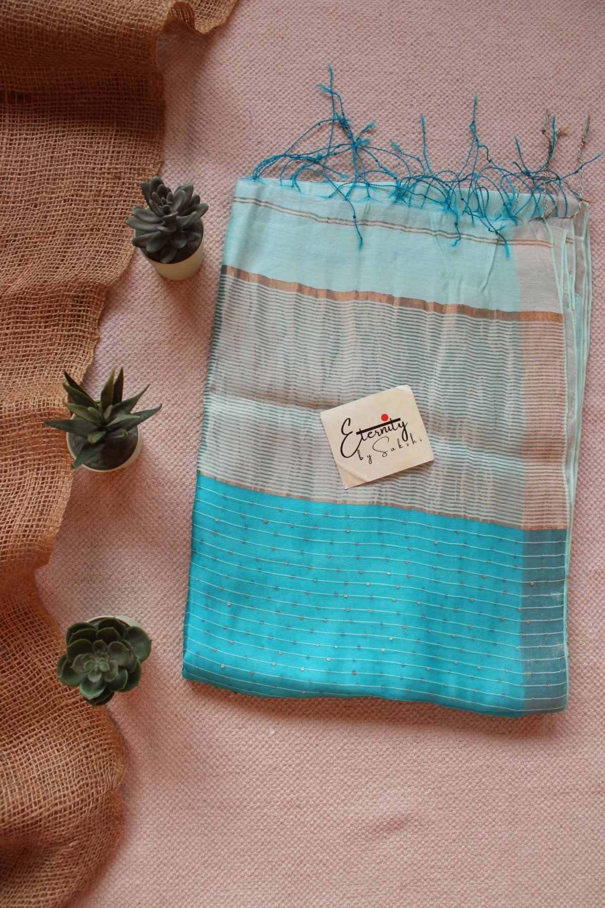 Aqua Raga Resham Saree - Eternity by Sakshi