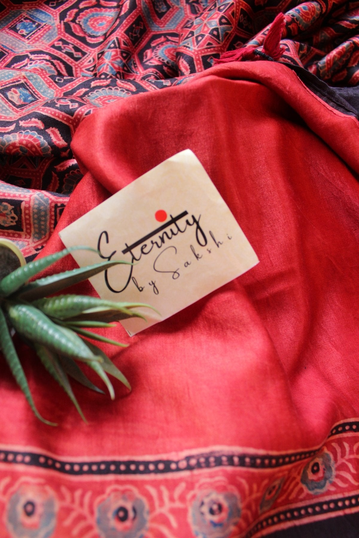 Lal Taal Ajrakh Saree - Eternity by Sakshi