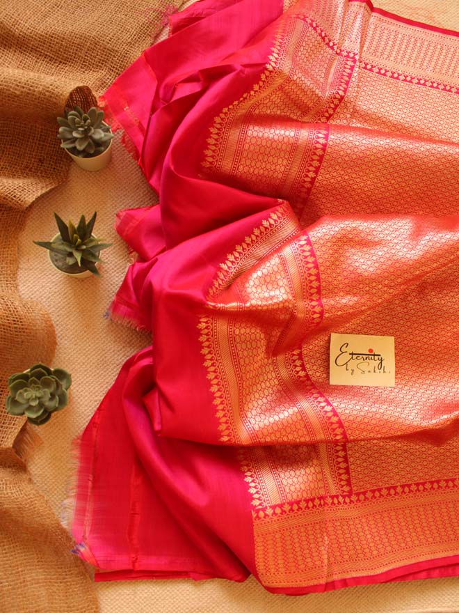 Pink Handwoven Minakari Silk Banarasi Saree - Eternity by Sakshi
