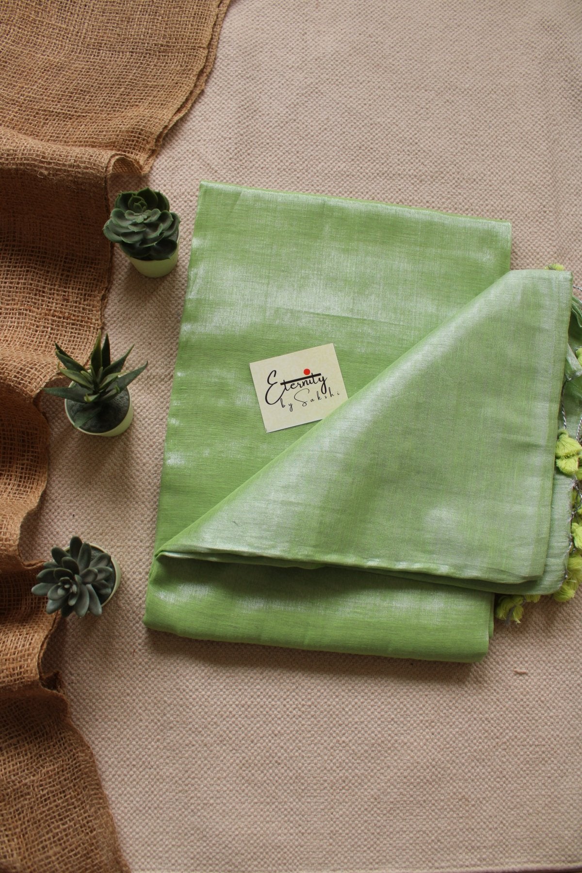 Mint Molten Saree + Mint Molten Blouse Combo - Eternity by Sakshi