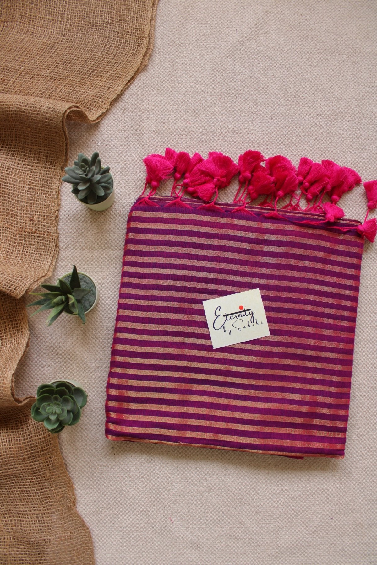 Magenta Mohini Saree + Rosy Madhubala Blouse combo - Eternity by Sakshi