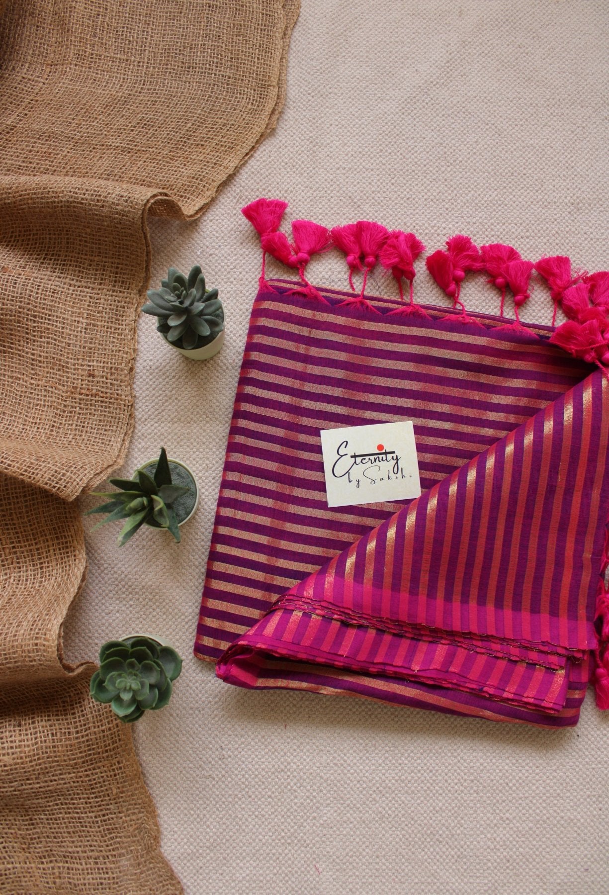 Magenta Mohini Saree + Rosy Madhubala Blouse combo - Eternity by Sakshi