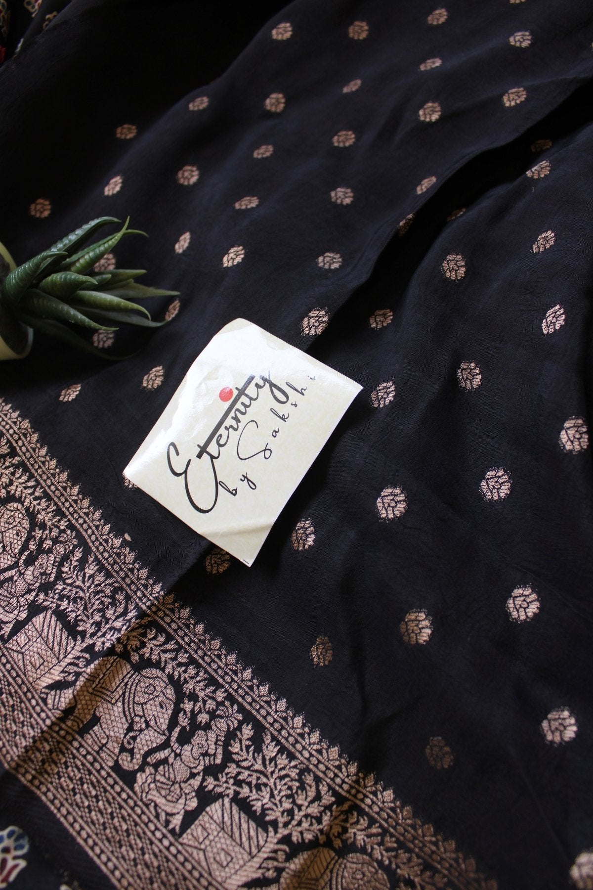 Exclsuive Black Dola Silk Saree - Eternity by Sakshi