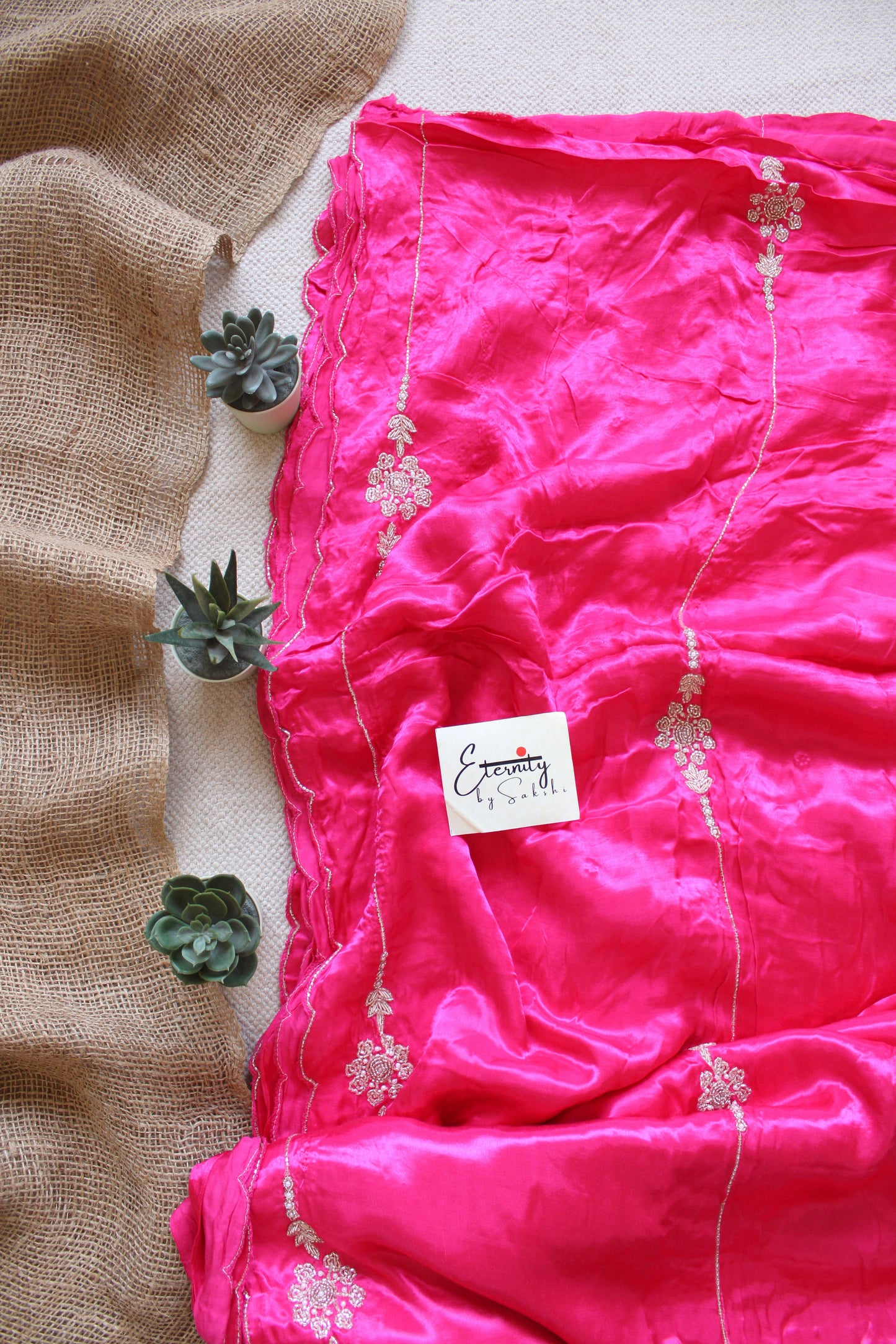 Pink Modal Handwork Saree