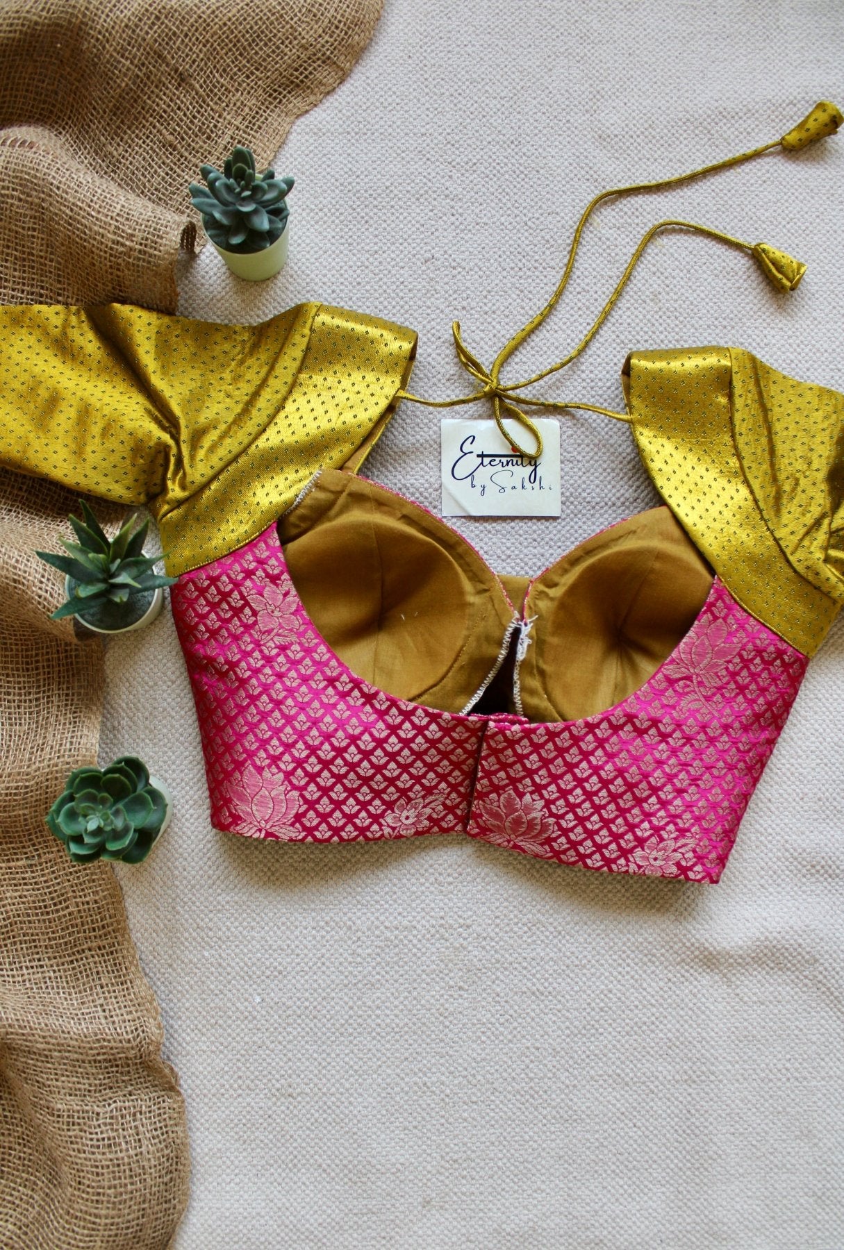 Lime Silk Patch Blouse - Eternity by Sakshi