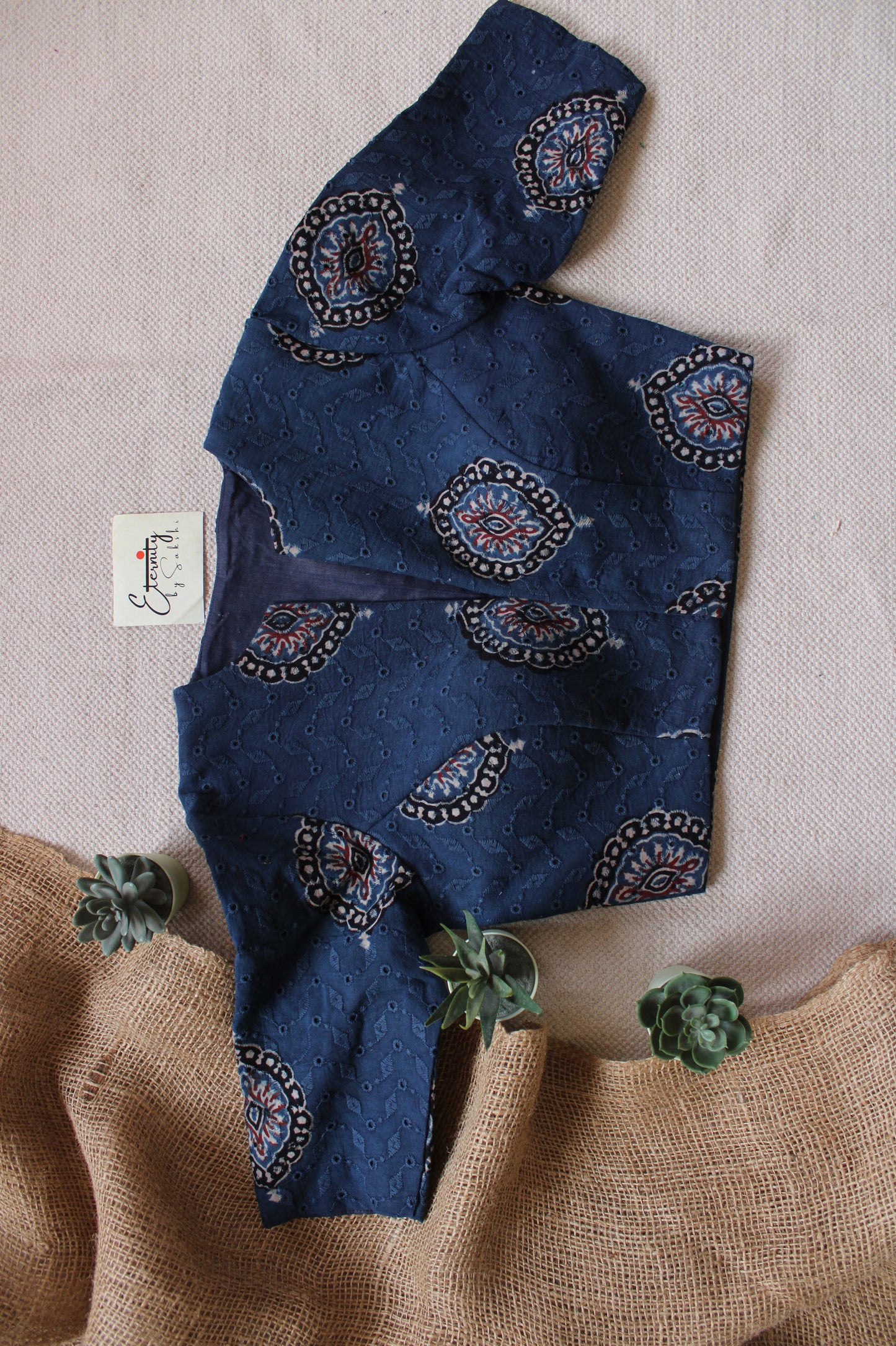 Ajrakh Hakoba – Blue Grace Blouse