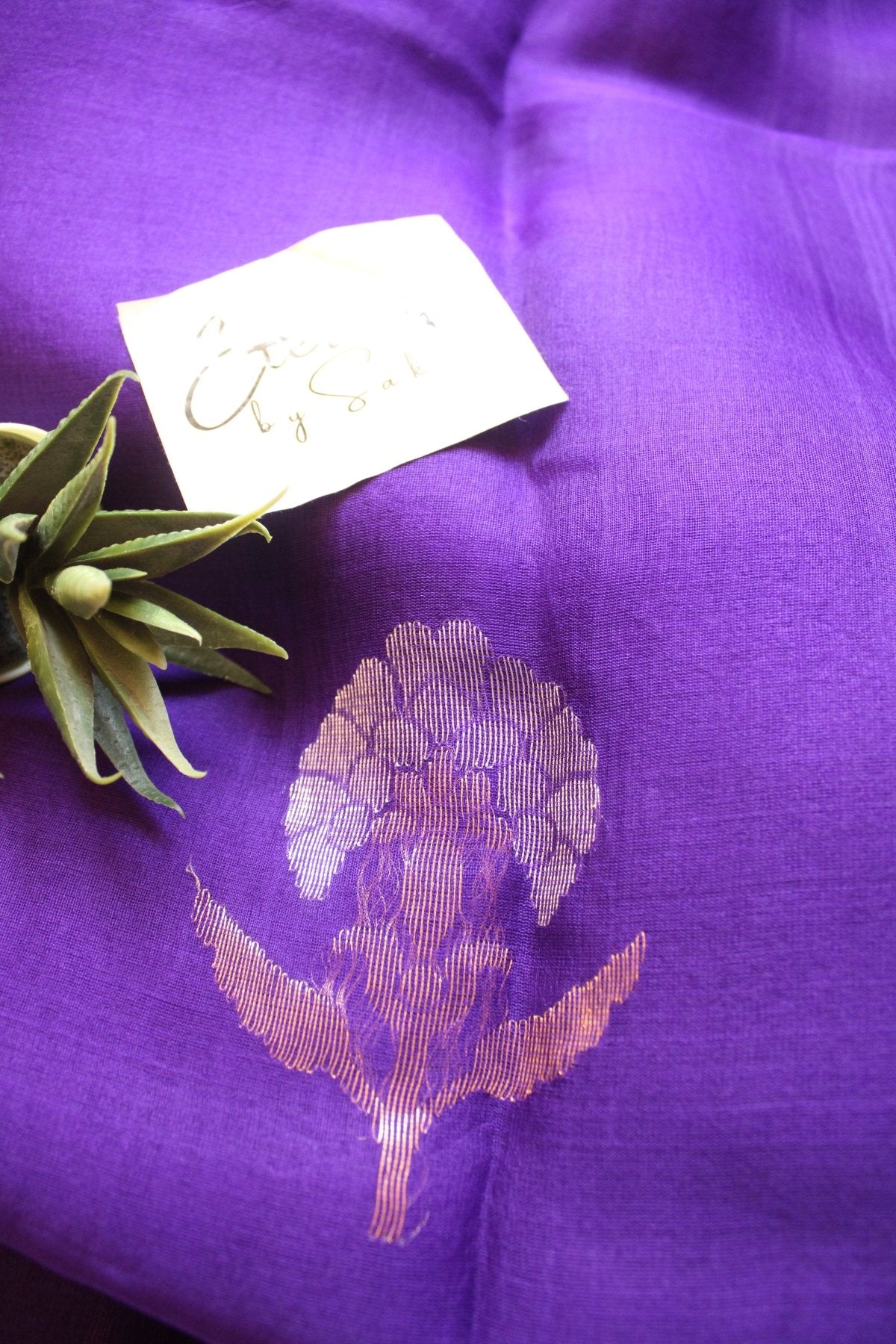 Purple Stripe Muslin Silk Saree - Eternity by Sakshi