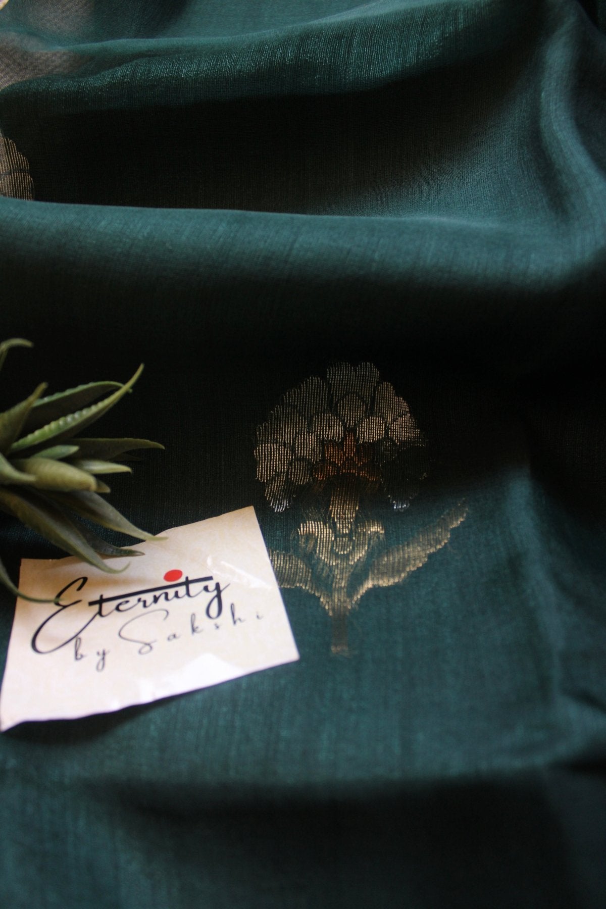 Green Stripes Muslin Silk Saree - Eternity by Sakshi