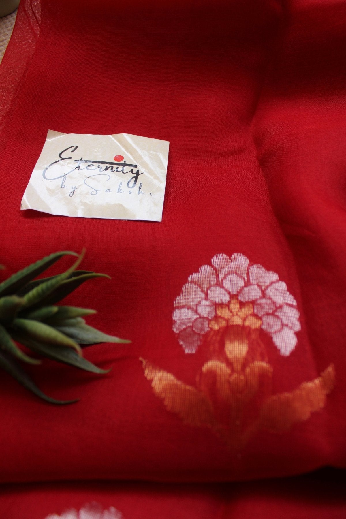 Red Stripes Muslin Silk Saree - Eternity by Sakshi