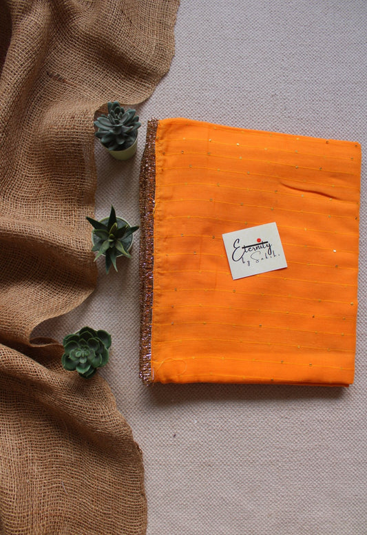 Orange Gulbahar Saree - Eternity by Sakshi
