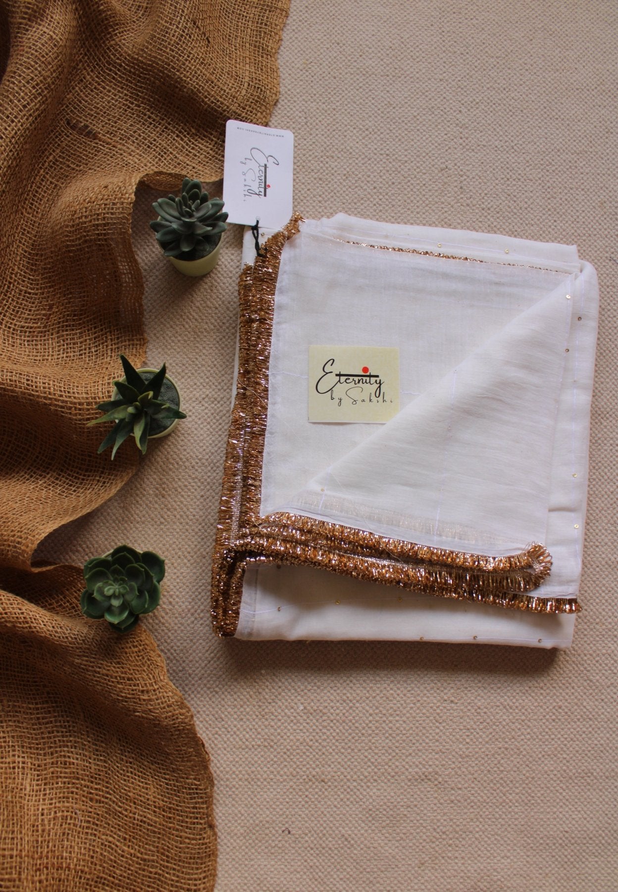 White Gulbahar Saree - Eternity by Sakshi