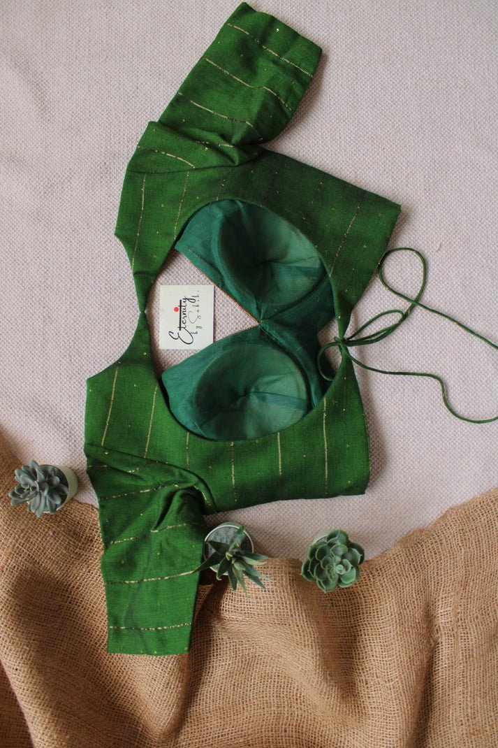 Green Galaxy Saree + Green Prasang Blouse Combo - Eternity by Sakshi