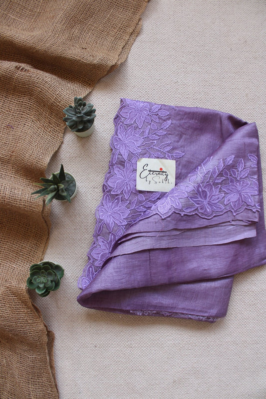 Lilac Tussar Saree - Eternity by Sakshi