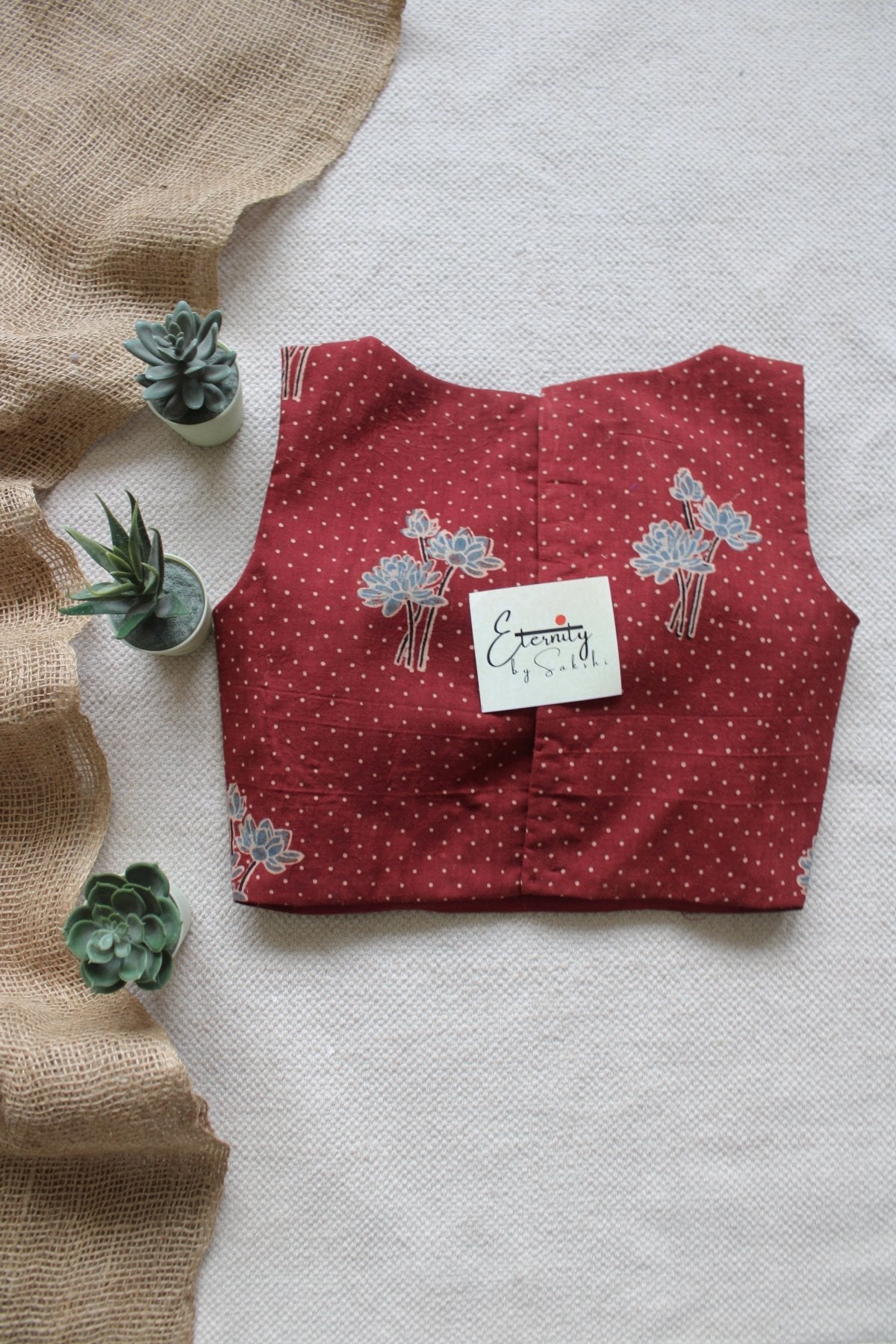 Rust Bloom Ajrakh Boatneck Limited Edition Blouse - Eternity by Sakshi