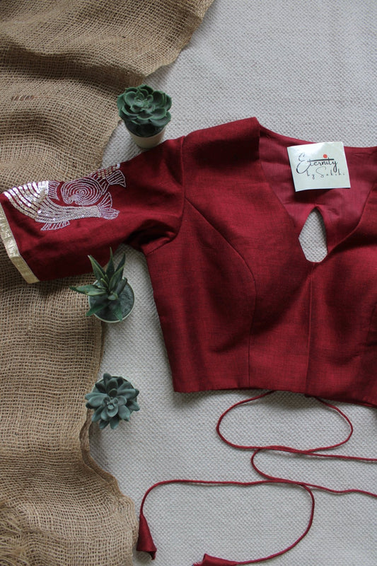 Maroon Jalpari Blouse - Eternity by Sakshi
