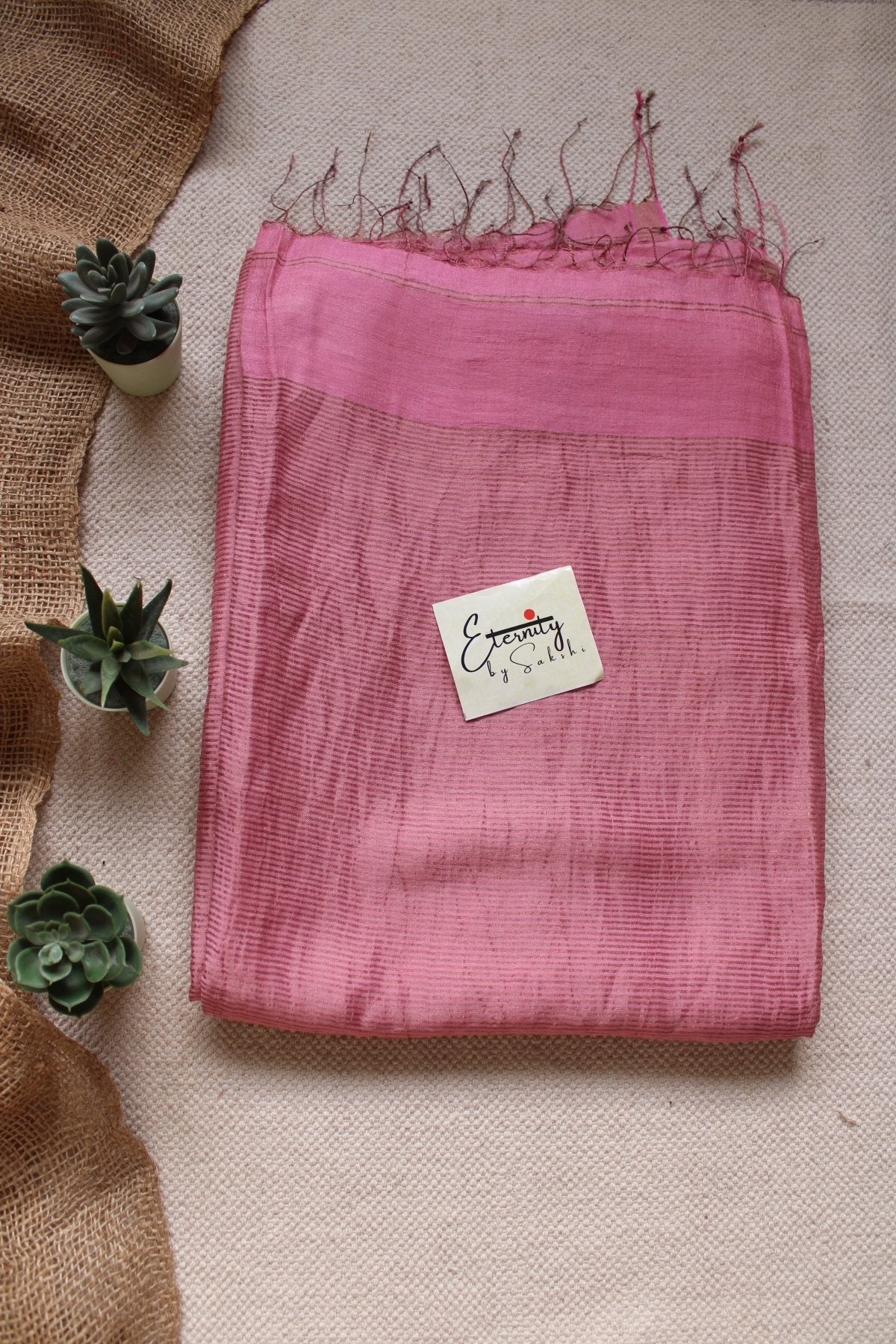 Gulaabi Stripe Silk Saree - Eternity by Sakshi