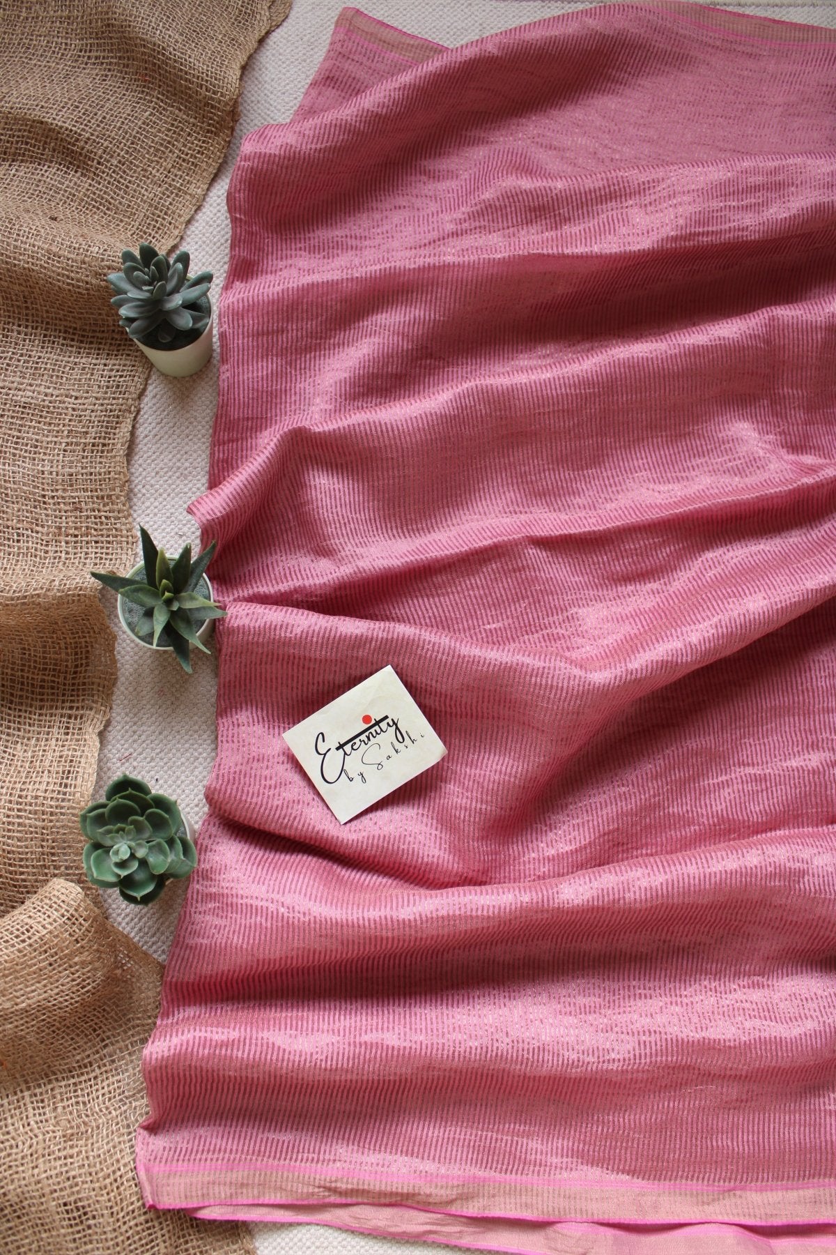 Gulaabi Stripe Silk Saree - Eternity by Sakshi