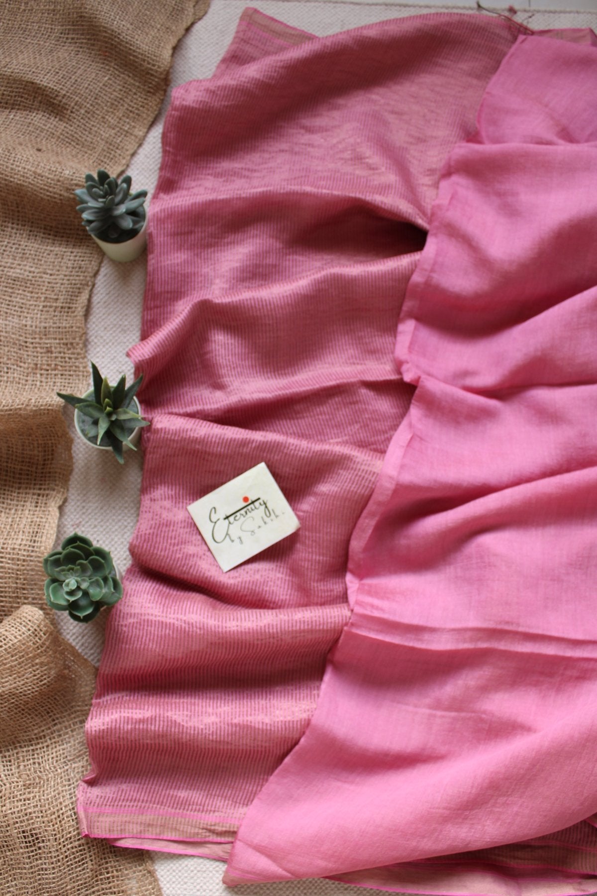 Gulaabi Stripe Silk Saree - Eternity by Sakshi