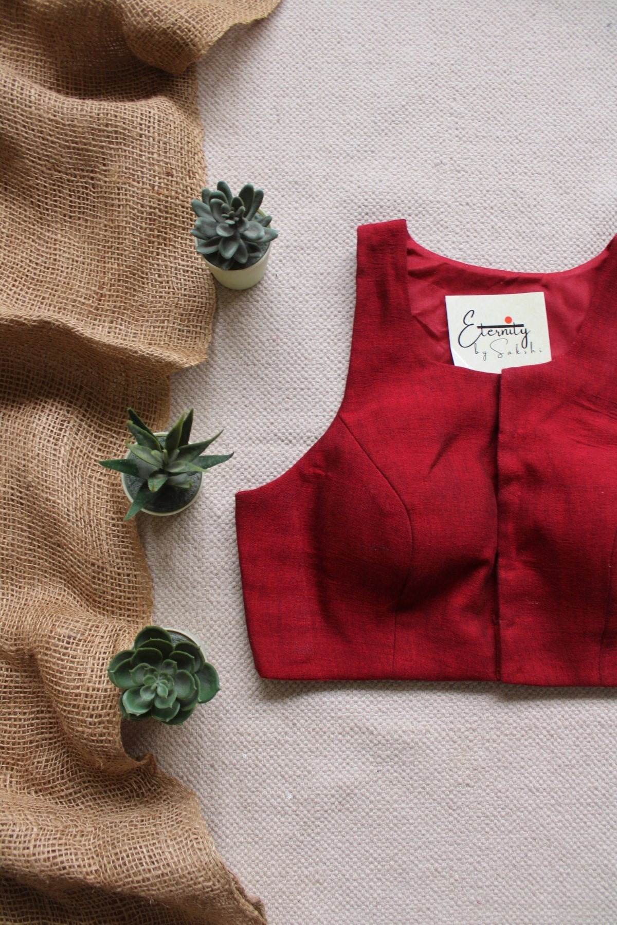 Gulmohar Maroon Nooriya Blouse - Eternity by Sakshi
