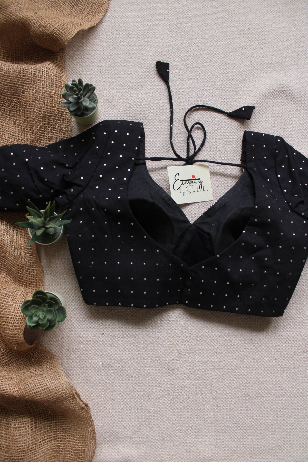 Black Gulkaari Blouse - Eternity by Sakshi