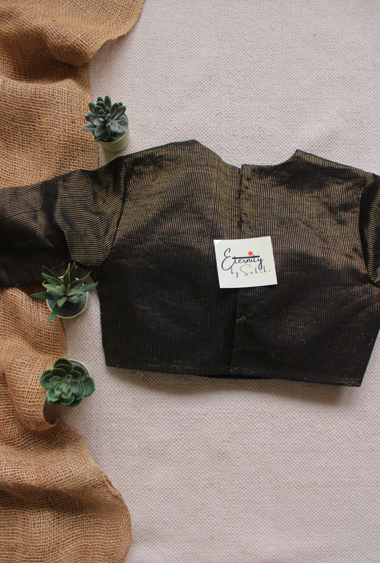 Black Linen Office Blouse - Eternity by Sakshi