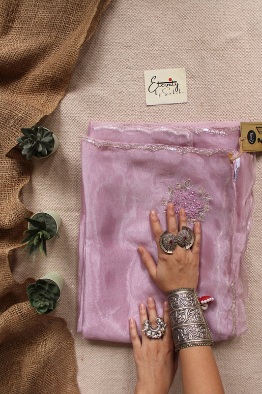 Lilac Handwork Organza saree - Eternity by Sakshi