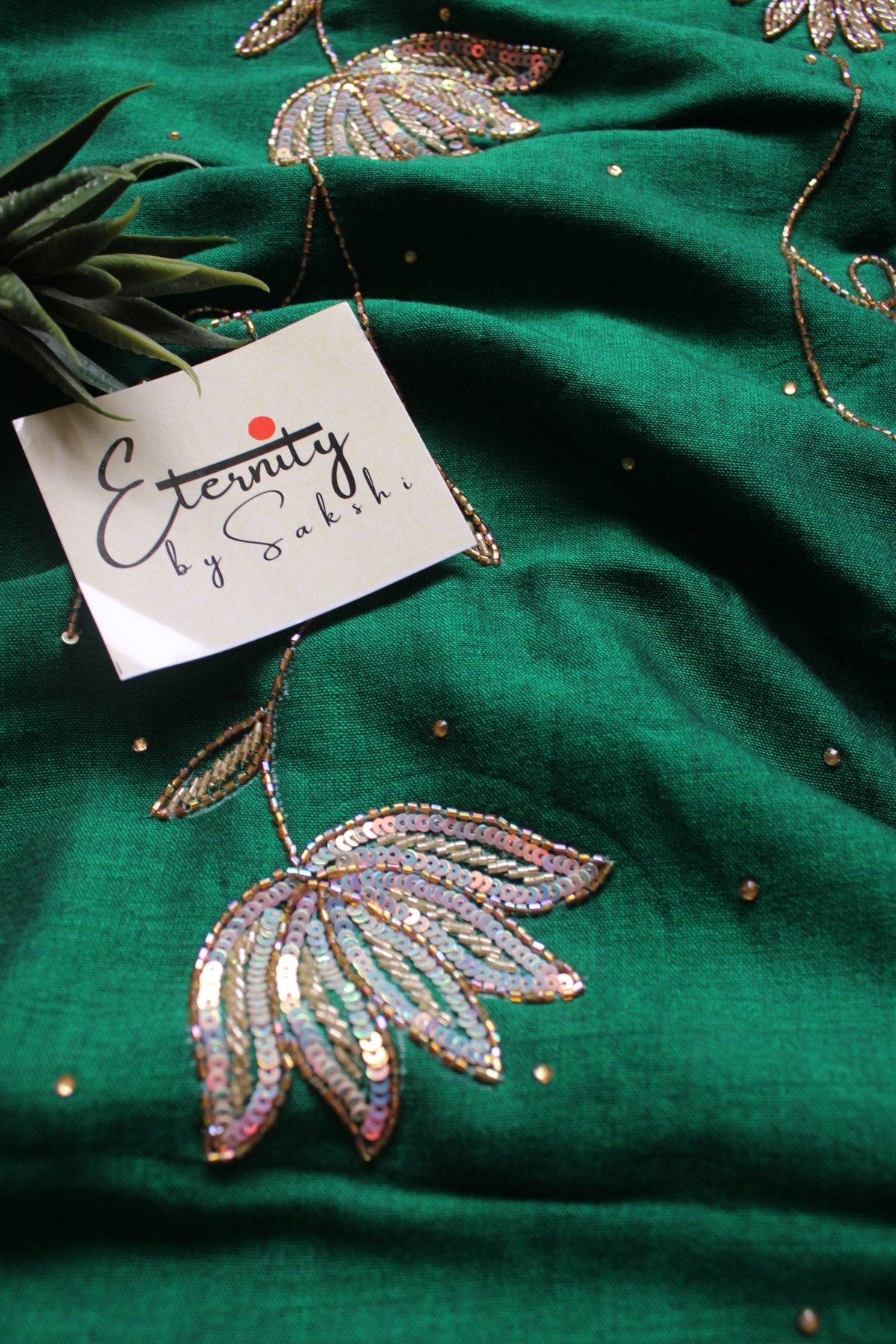 Green Ratrani Handwork Saree - Eternity by Sakshi