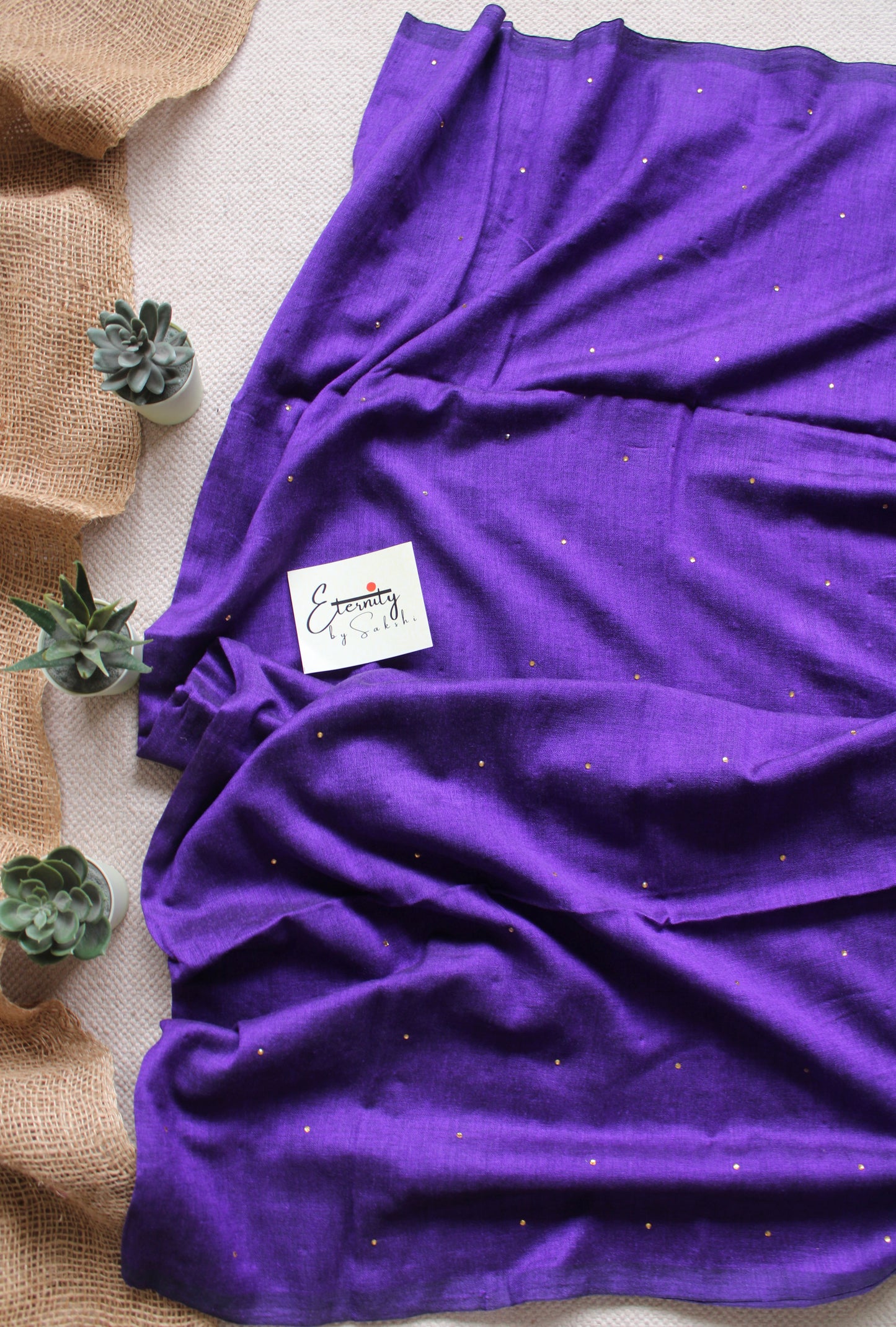Purple Ratrani Handwork Saree