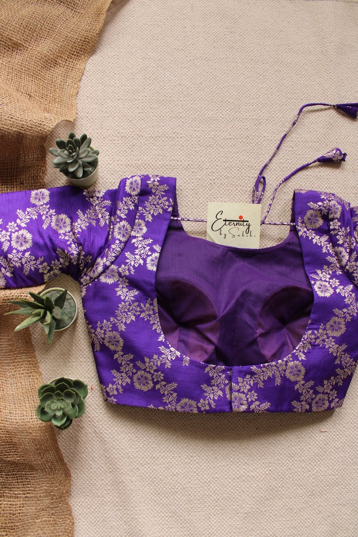 Purple Boat Neck Blouse - Eternity by Sakshi