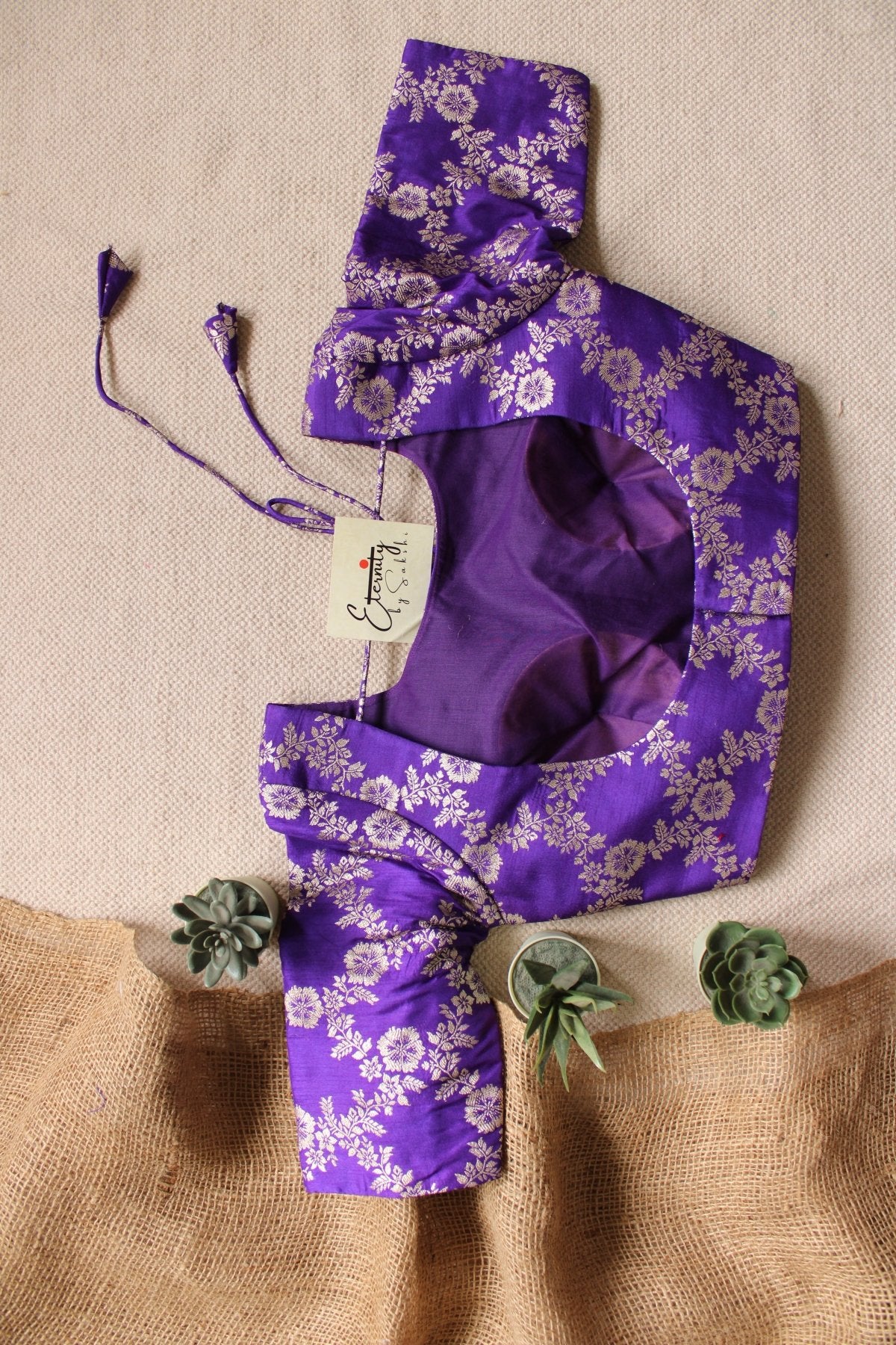Purple Boat Neck Blouse - Eternity by Sakshi