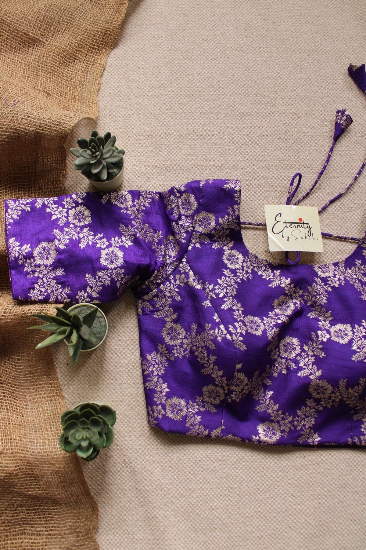 Purple Boat Neck Blouse - Eternity by Sakshi