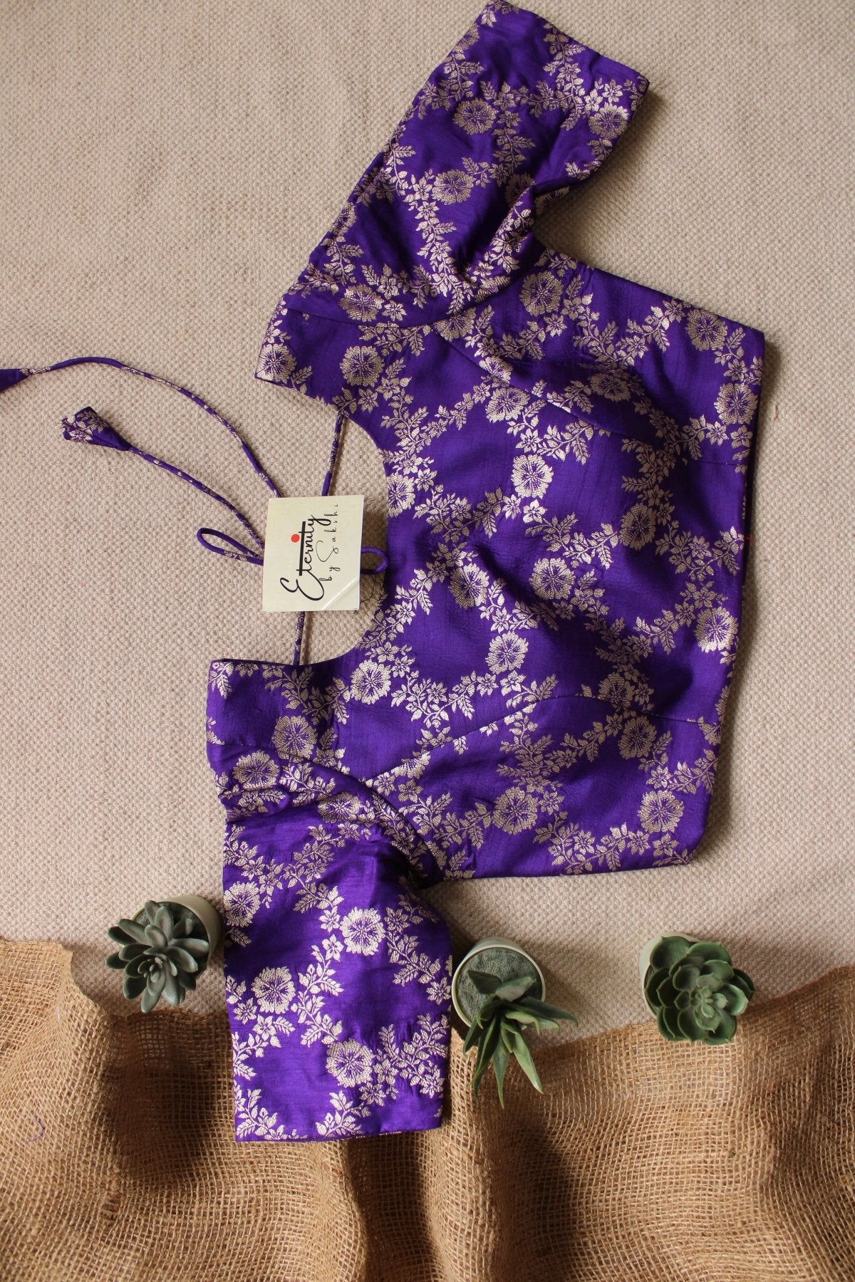 Purple Boat Neck Blouse - Eternity by Sakshi