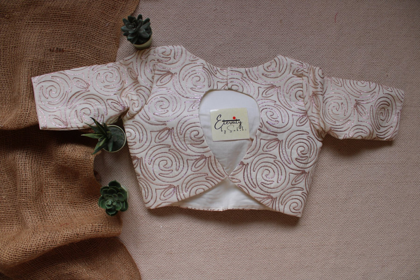 Almond White Blouse - Eternity by Sakshi
