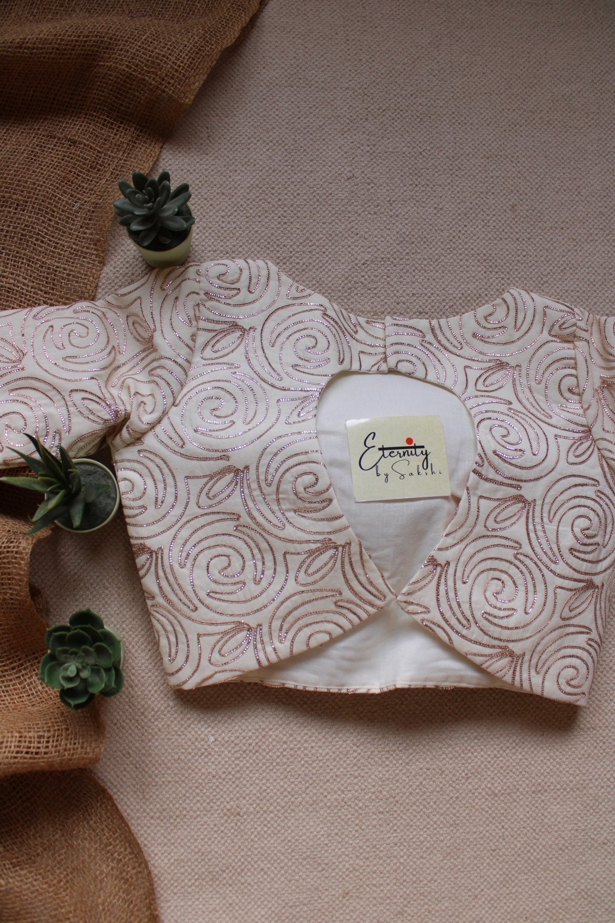 Almond White Blouse - Eternity by Sakshi