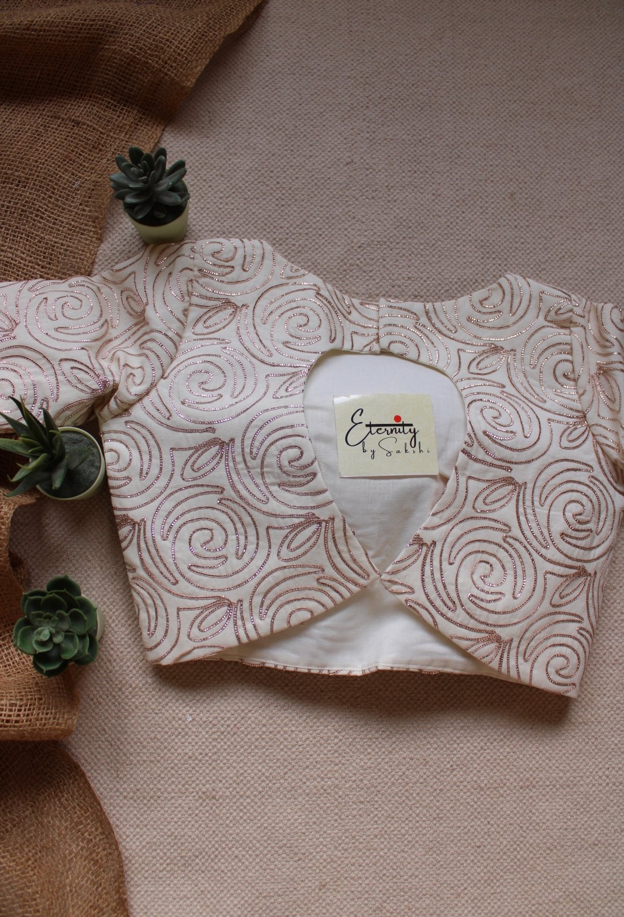 Almond White Blouse - Eternity by Sakshi