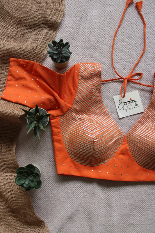 Orange Gulkaari Blouse - Eternity by Sakshi