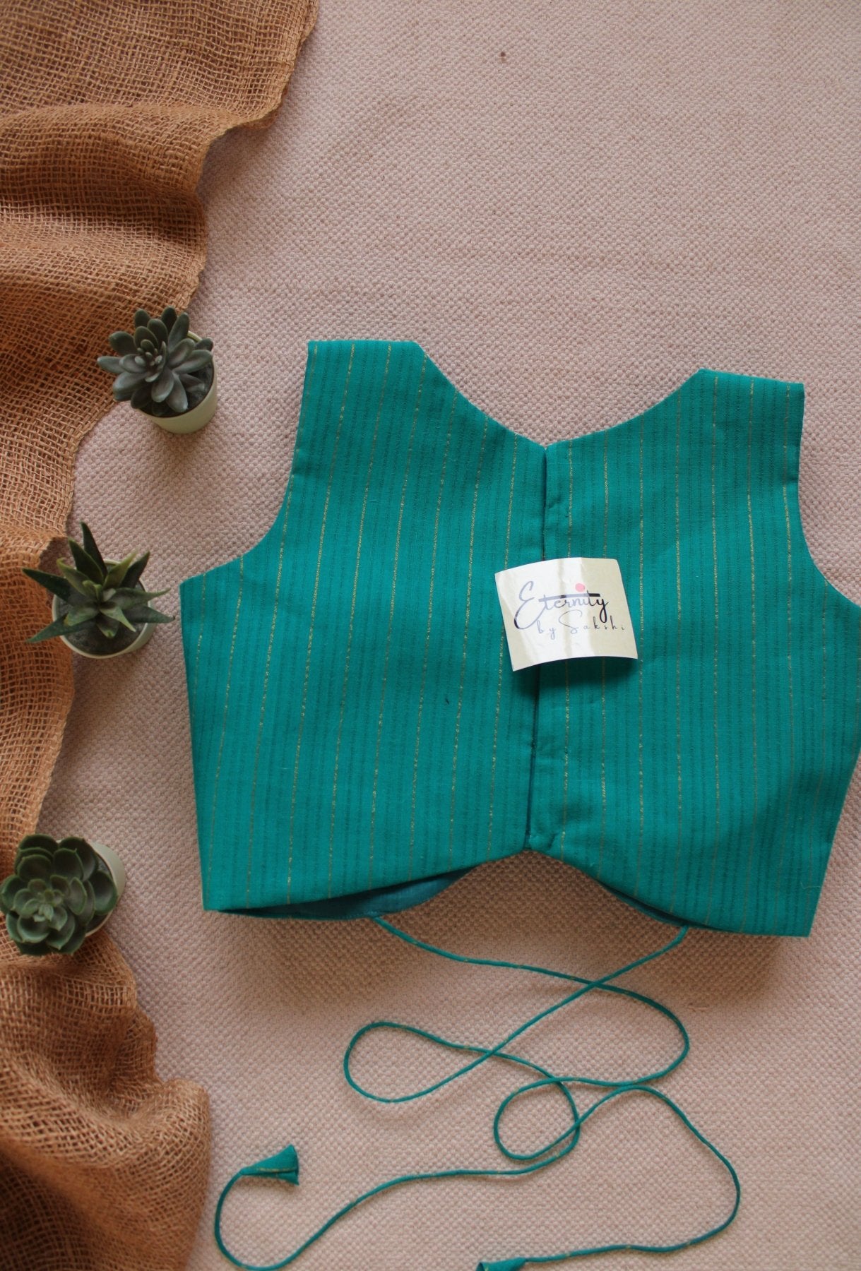 Jade Green Navya Stripes Blouse - Eternity by Sakshi