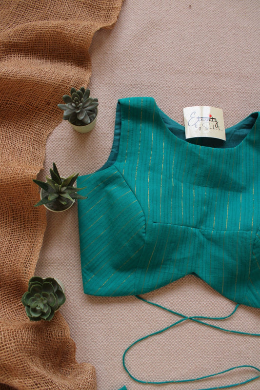 Jade Green Navya Stripes Blouse - Eternity by Sakshi