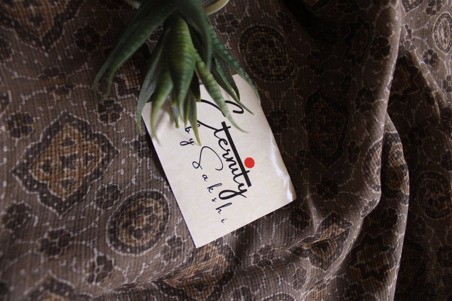 Misty Dusk Ajrakh Saree - Eternity by Sakshi