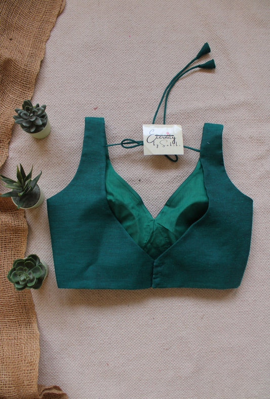 Dark Teal Madhubala Blouse - Eternity by Sakshi