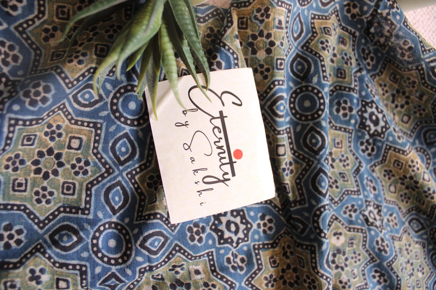 Ajrani Cotton Indigo Saree - Eternity by Sakshi
