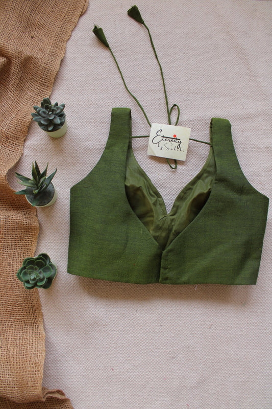 Olive Green Madhubala Blouse - Eternity by Sakshi