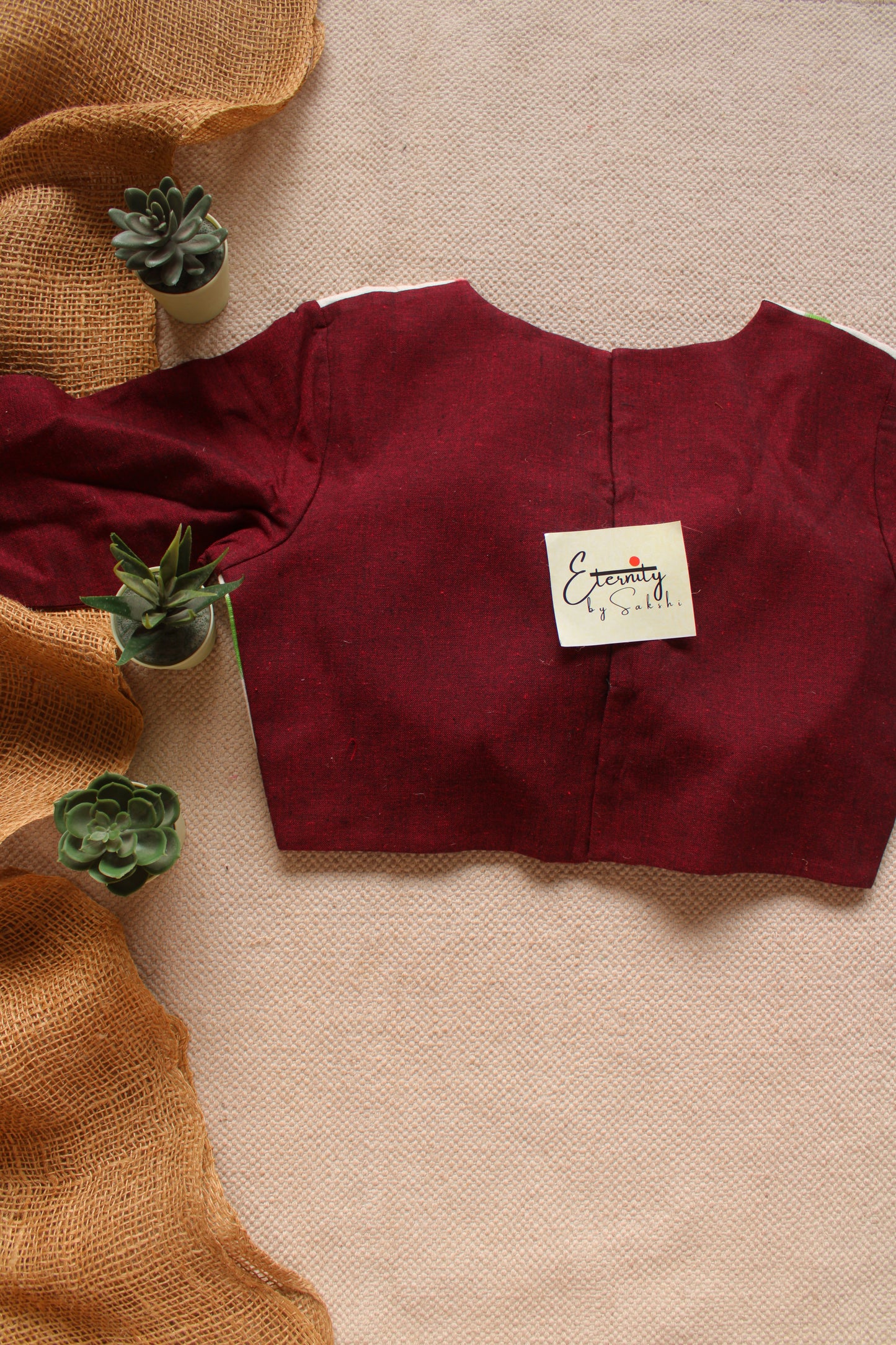 Burgundy Patch Office Blouse