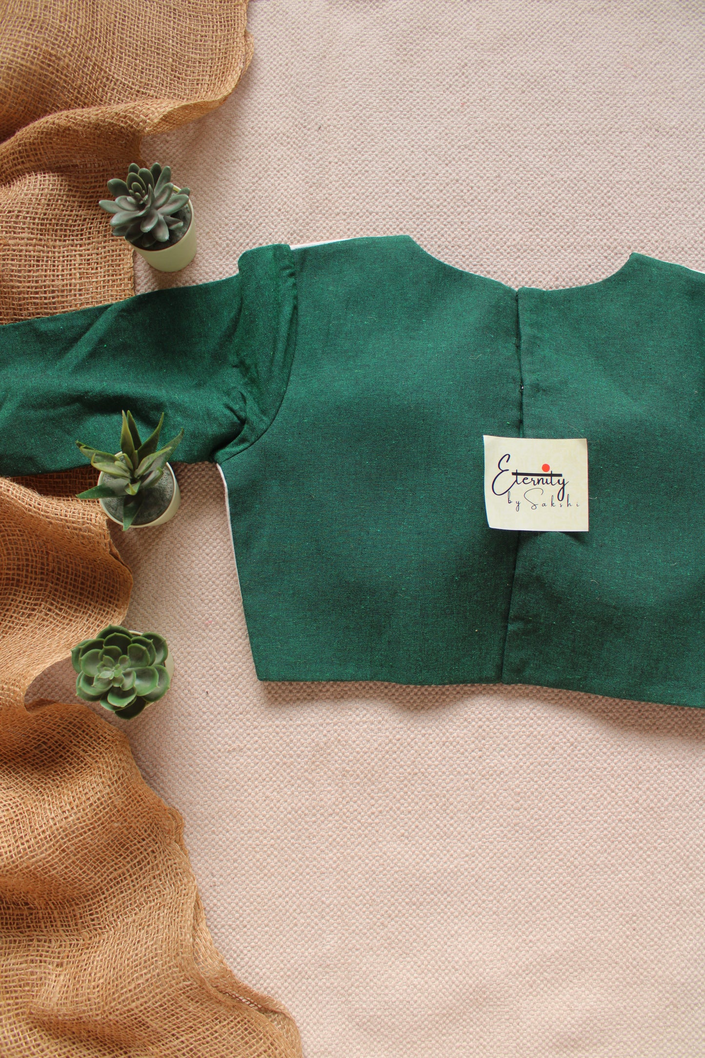 Forest Green Patch Office Blouse
