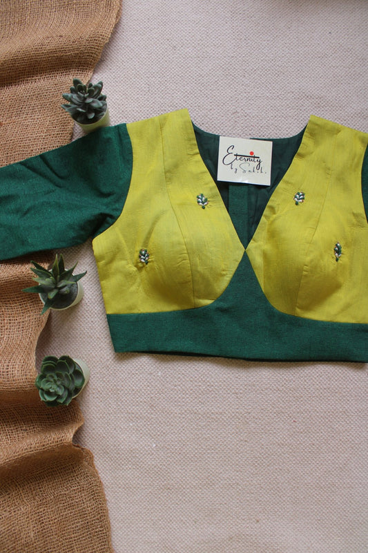Limeleaf Patch Office Blouse - Eternity by Sakshi