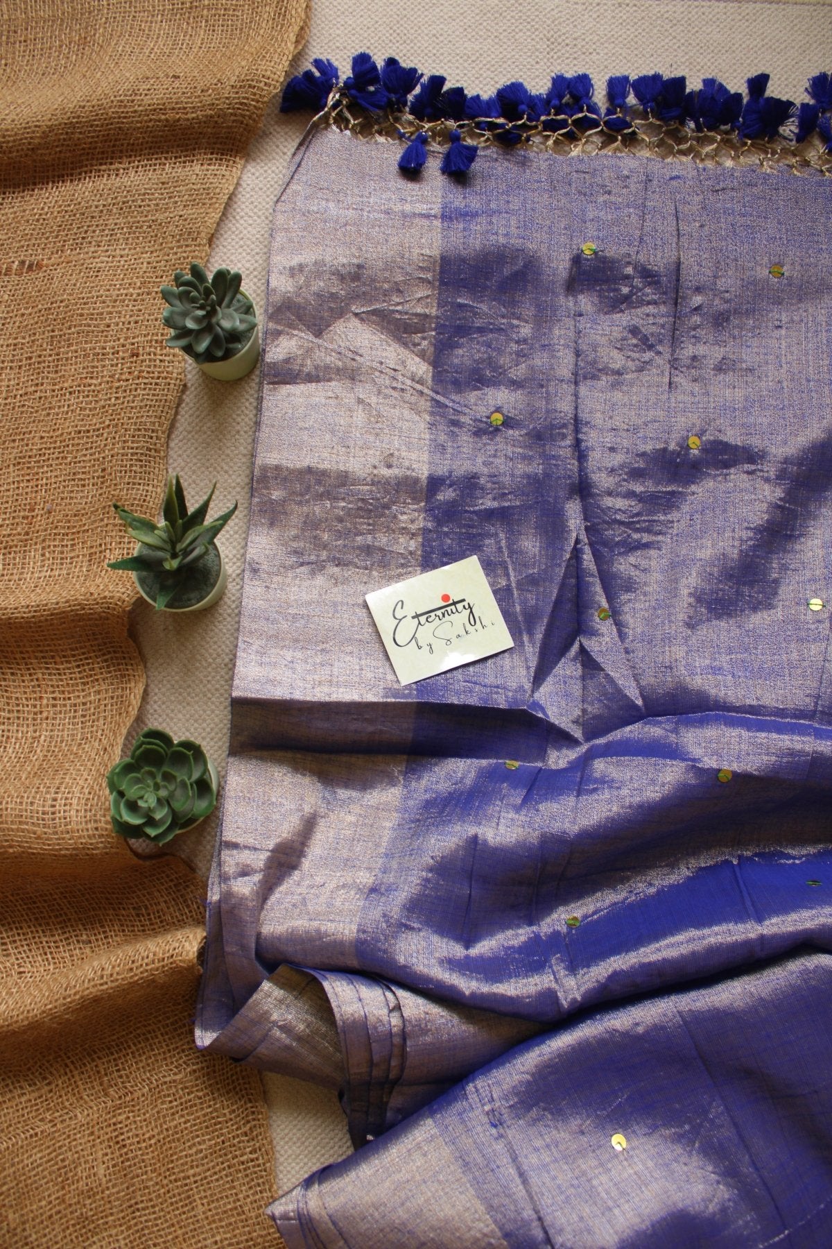 Purple Metallic Tissue Saree - Eternity by Sakshi
