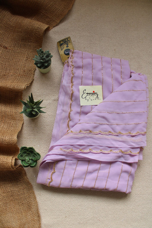 Lavender Handwork Saree - Eternity by Sakshi