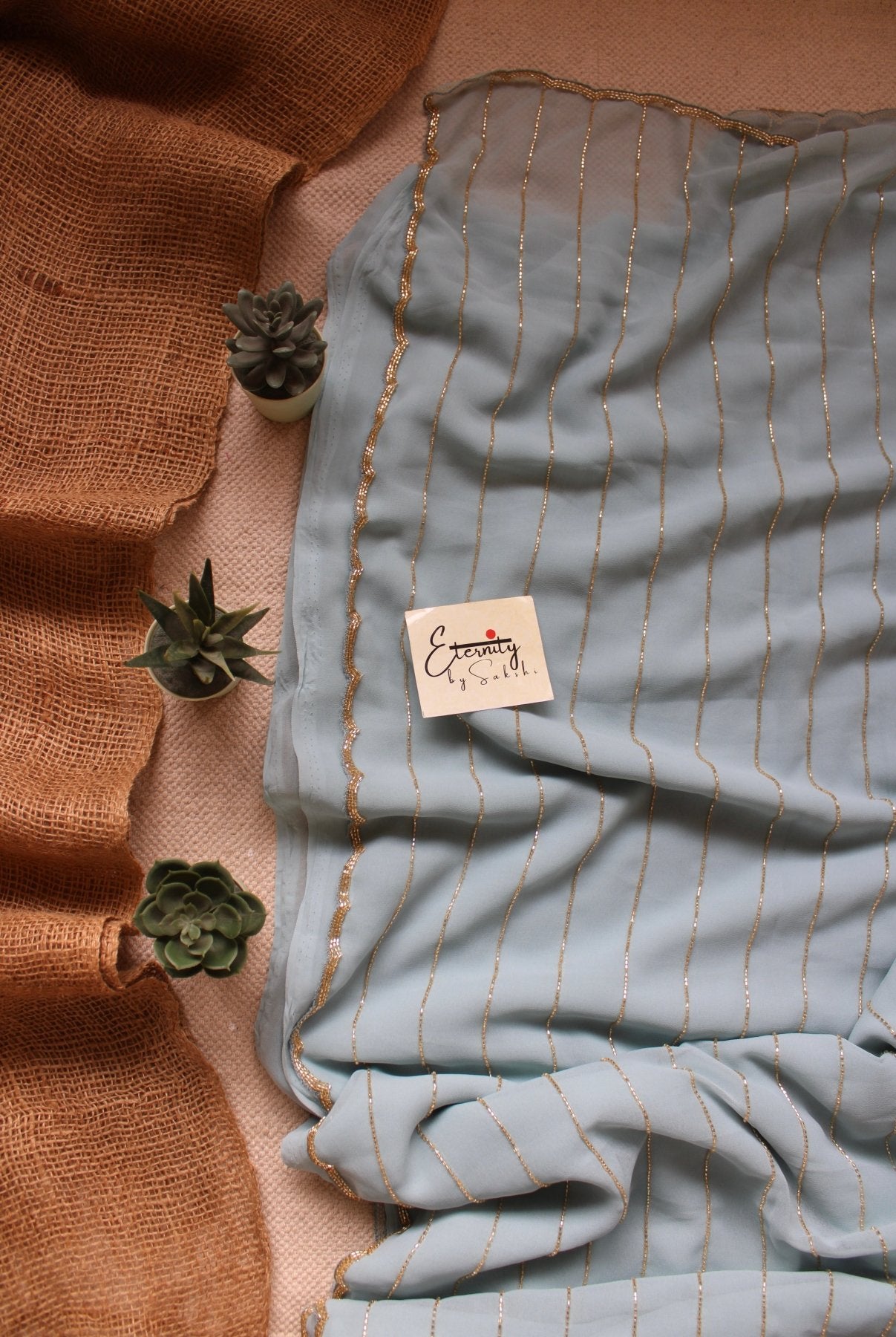 Blue Handwork Saree - Eternity by Sakshi