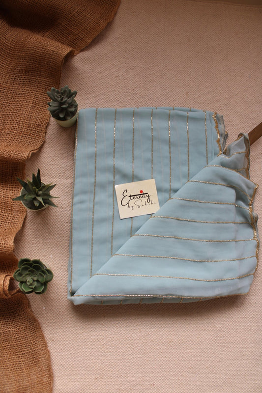 Blue Handwork Saree - Eternity by Sakshi